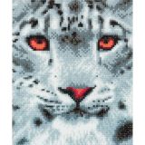 Diamond Painting Snow Leopard 21 x 25 cm Full zilveren lijst 1